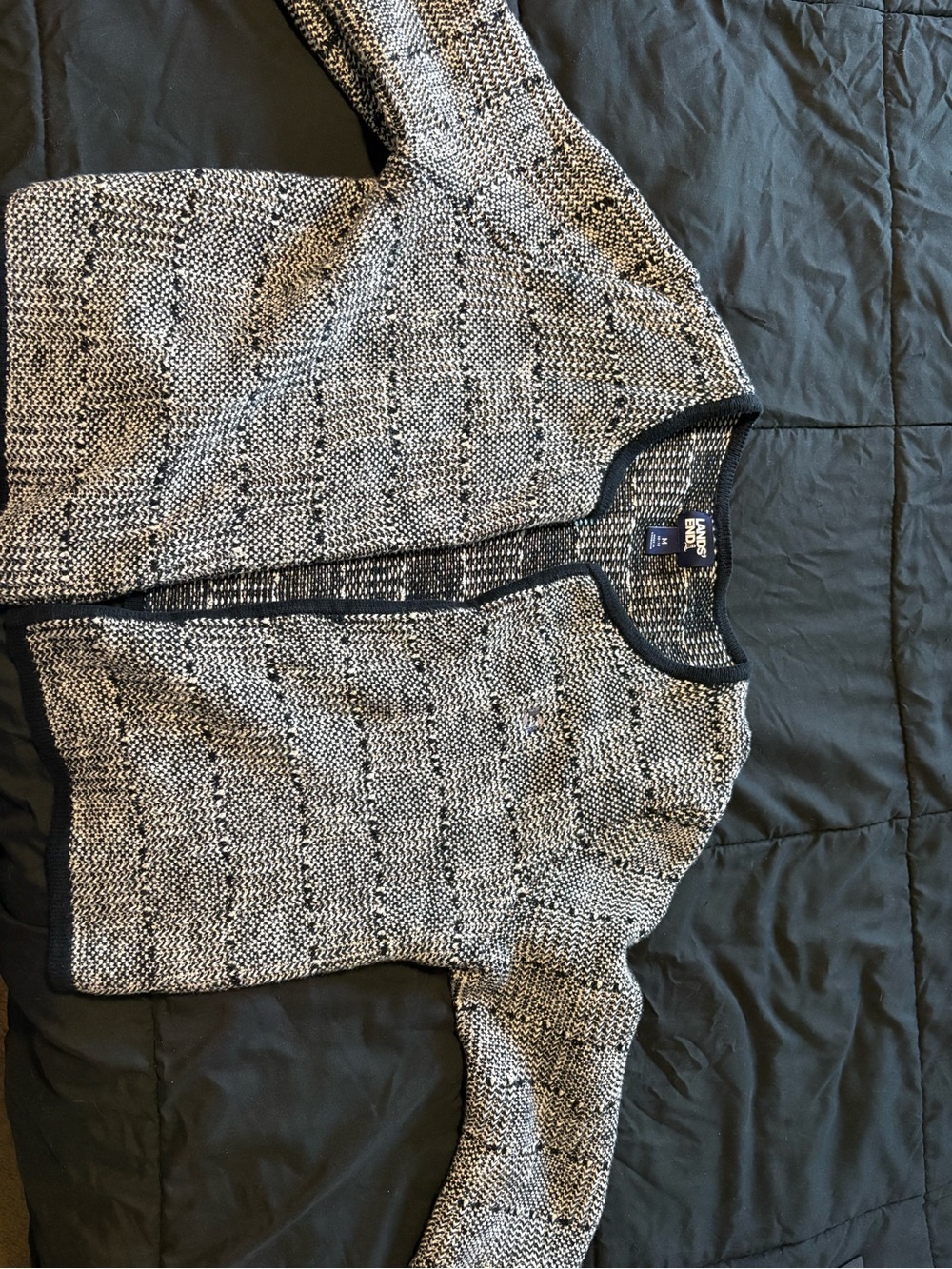 Banana Republic Men's Black & White Zip Knit Cardigan
